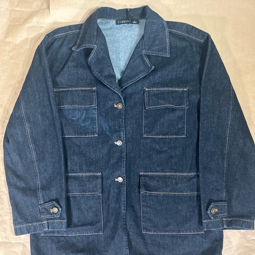 Lioness Dark Blue Denim chore Jacket